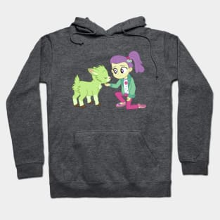 Lily Pad petting a goat 1 Hoodie